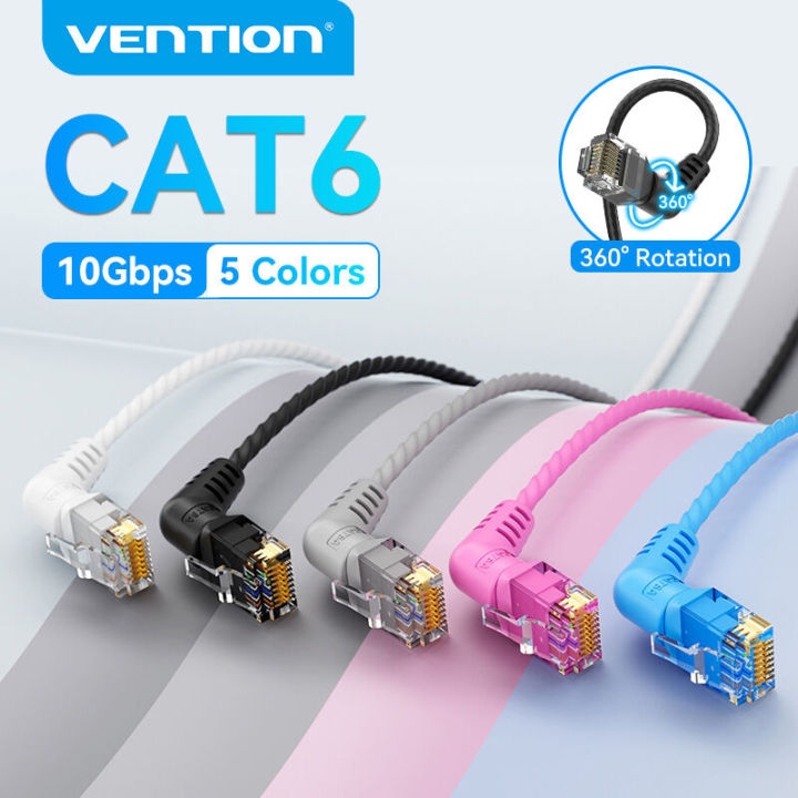 Vention Cat6A rotatable double elbow Cable network cable