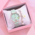 Kids Watches Set Students Children Pink Watch Girls Leather Strap Child Hours Quartz Wristwatch Girl Gift Clocks. 