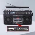 RALEDY Retro Boombox Cassette Player Portable Vintage Digital Radio AC Powered or Battery Operated Stereo AM/SW/FM Radios USB TF. 