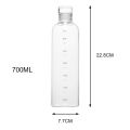 HIFUAR 500/700ml Large Capacity Plastic Bottle With Time Marker Cover For Water Drinks Birthday Gift Transparent Milk Juice Simple Cup. 