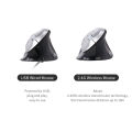 HXSJ 6D  Optical Mouse Vertical Mouse 2.4Ghz Gaming Mouse 6 Keys Ergonomic Design Mouse For Pc Lapt-op Black+S-ilver. 