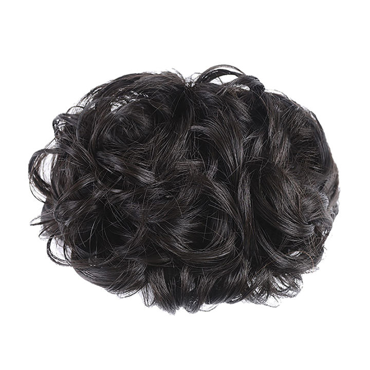 Flower Bud Head Wig Claw Clip In Hairpiece For Women Messy Curly Short Synthetic Hair Extension Chignon Donut Roller Demoo