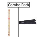 Combo of Bamboo D Medium Flute for Beginner Series and Flute Bag - Natural.
