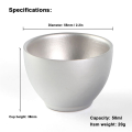 Camping Titanium Tea Cup, Double-Wall, 4PCS, Hiking Accessory. 