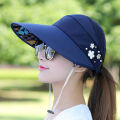 Summer Hats For Women Foldable Sun Hat Pearl Flower Visor Sunscreen Floppy Cap Female Outdoor Casual Baseball Cap Hat For Woman Demoo.