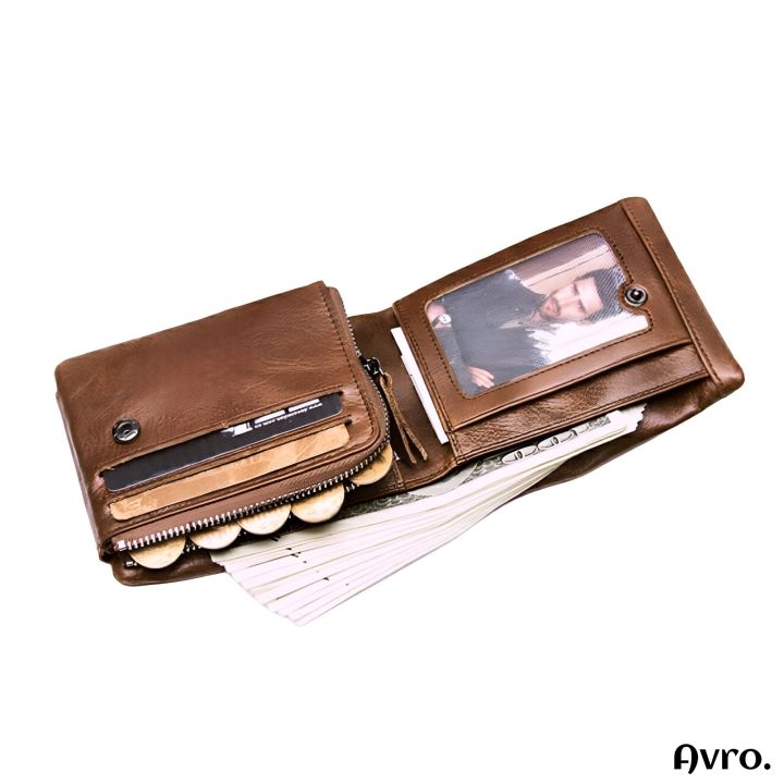 Avro%20Premium%20100%25%20Genuine%20Cow%20Leather%20Trifold%20Wallet%20Vintage%20Multi-Card%20Slot%20With%20Coin%20Pocket%20Black%20Export%20Quality%20Money%20Bag%20For%20Men%20-%20Image%203