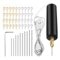 JAERBEE Electric Resin Drill Set,Including Eye Screws,Twist Drill Bits Tools,Electric Mini Drill for DIY Keychains Crafts Making. 