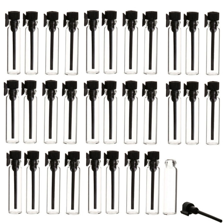 30pcs 1ml/2ml/3ml Glass Perfume Bottle sample tester Vials Small Test tube Essential oil Aromatherapy Dripping stick Container
