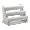 1 PCS Bracelet Holder Jewelry Display Stand Organizer Jewelry Holder Ice Gray Velvet 3 Tier. 