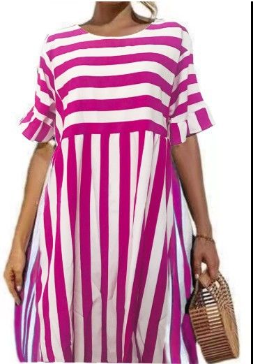 Women%20New%20Fashion%20Summer%20Beach%20Dress%20Maternity%20Clothes%20Loose%20Striped%20Ruffles%20Sleeves%20Dresses%20Pregnancy%20Party%20Mini%20Dress%20Sundress%20-%20Image%207