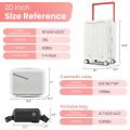 Aluminum 20 Inch Carry-on Luggage, PC Hard Shell Suitcase, Handle Pull Rod Luggage with 360°Double Wheels, Suitcase for Business. 