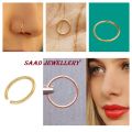 Golden Noth Type Nose Pin For Women And fashionable Girls Simple . Nose Ring , Wedding,Fashion,Partywear. Model:PE1.. 