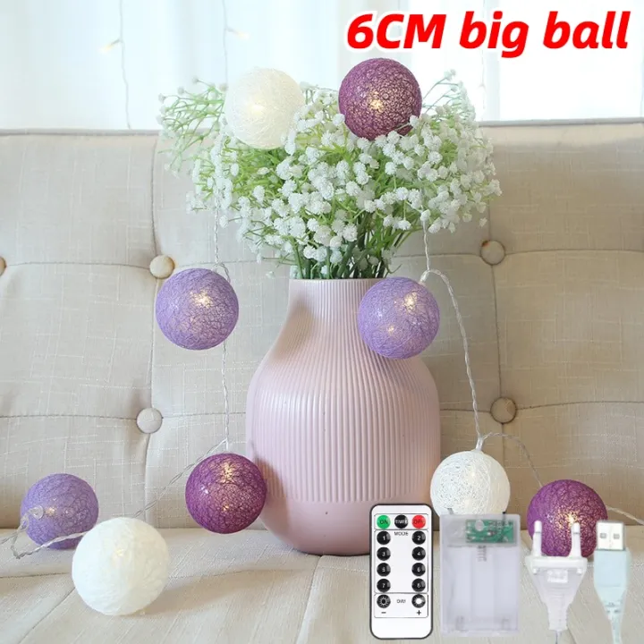 6CM%20Led%20Fairy%20Lights%20String%20Cotton%20Ball%20Garden%20Garland%20Curtain%20Bedroom%20Lamp%20Chain%20New%20Year%20Christmas%20Home%20Decor%20Outdoor%20Lighting--A161--7.5M50LED%20Control%20-%20Image%203