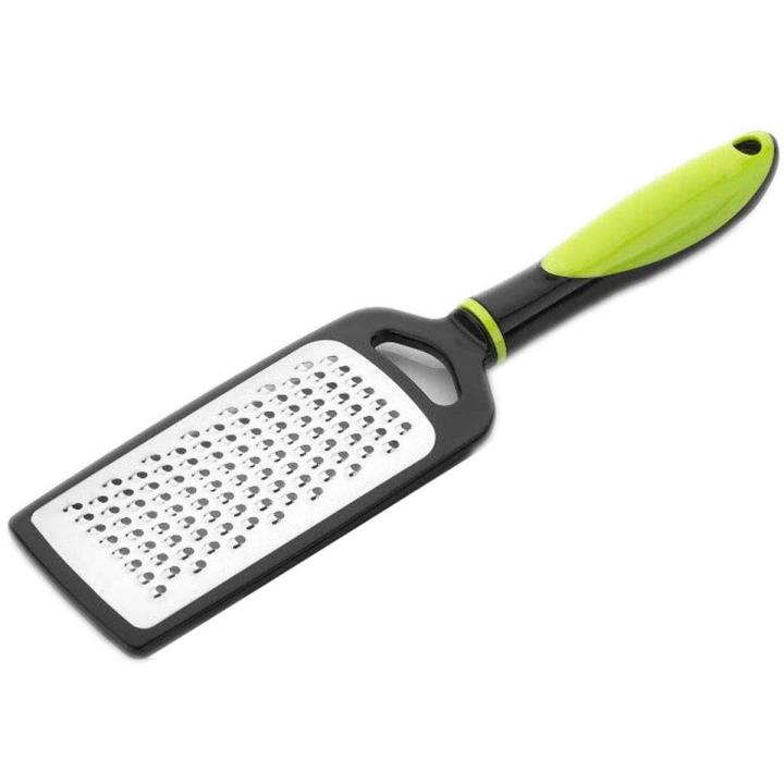 Lemon Zester & Cheese Grater - Cheese, Lemon, Ginger, Garlic, Vegetables, Fruits - Stainless Steel Protective Cover, Dishwasher Safe -27" cm Flat (Green)