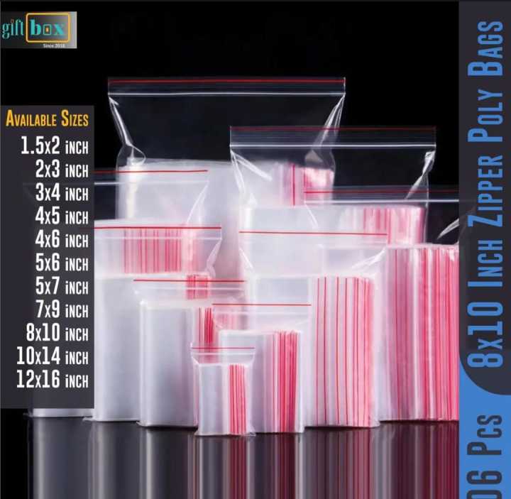 6"X8"%20Inch%20Pack%20of%20100%20Pcs%20Clear%20Zipper%20Poly%20Bag%20/%20Zip%20Lock%20Bag.%20-%20Image%204
