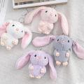 Long-eared rabbit doll pendant cute little white rabbit plush gift doll bag keychain pendant gift children sleeping doll.