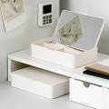 Vanity Mirror Desktop Organizer Box Cosmetics Storage Box for Desk Hotel. 