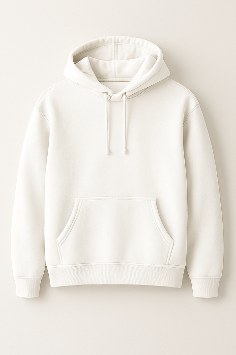Solid off white Color Casual Hoodie 320 GSM Fully Cotton Fabrics Suitable for Man Women Girls Ladies Hoodie by Tajkiya Fashion