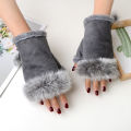 Gloves for women 1Pair Fashion Women Faux Rabbit Fur Hand Wrist Crochet Knitted Fingerless Gloves Mittens Winter Autumn Warmer.