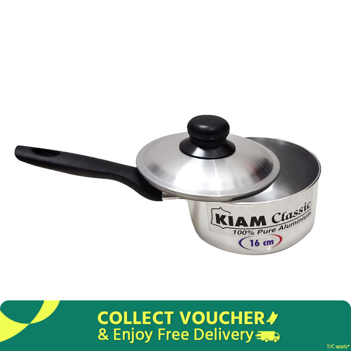 Kiam 16 Cm Milk Pan With Lid - Durable Aluminium Pan Ideal For Heating And Cooking Milk And Other Beverages