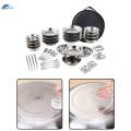 Stainless Steel Plates and Bowls Camping Utensils for Outdoor Use Barbecue.