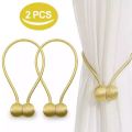 2 PCS Magnetic Curtain Buckle Magnetic Curtain Tiebacks Convenient Drape Tie European Style Decorative Weave Rope Curtain Rings & Buckles Holder for Window Sheer Blackout Draperies.