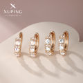 Xuping jewelry manufacturers wholesale fashion alloy earrings Korean niche single-row crystal hoop earring earrings. 