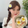 Women Plumeria Flower Hair Clips Girls Aesthetic Hairpins Egg Flower Barrette Hawaiian Wedding Party Bag Hair Accessories 2024. 