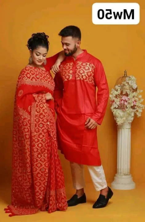 Stylish%20&%20fashionable%20New%20Matching%20best/Coupple%20Dress/For%20Men%20&%20Women%20/%20Saree%20&%20Panjabi/%20(Combo%20Set))%20-%20Panjabi%20-%20Panjabi%20For%20Men%20-%20Panjabi%20-%20Panjabi%20-%20Image%202