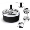 1pcs Stylish Metal Windproof Press Rotating Lid Home Office el Flame Retardant Ashtray For Cylinder r Gift.
