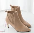 Women's Mesh Ankle Bare Boots Pointed Stiletto Heel Casual Short Tube Booties. 