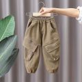 Spring and Autumn Kids Boys Pants 2024 New style Children's Handsome Cargo pants Cotton Boys Baby Casual Pants 2-8Y. 