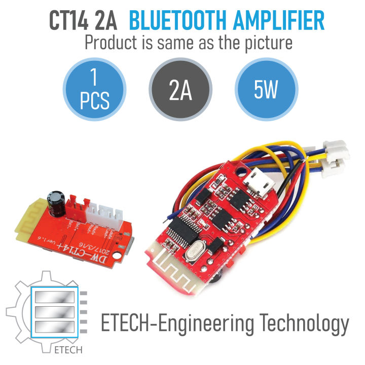 JZ-B5W2 CT14 Bluetooth 4.2 5V 2A Mini Stereo Power Amplifier Board Module 5W + `5W