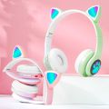 Cross-Border VIV-23M Cute Cat Claw Bluetooth Headset Cat Ear Luminous Wireless Head-Mounted Headset Headset Wholesale. 
