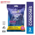 Beboy Extra Time Super Big Dotted Condom (Pan Flavour) Pocket Pouch Pack- 3Pcs(India). 