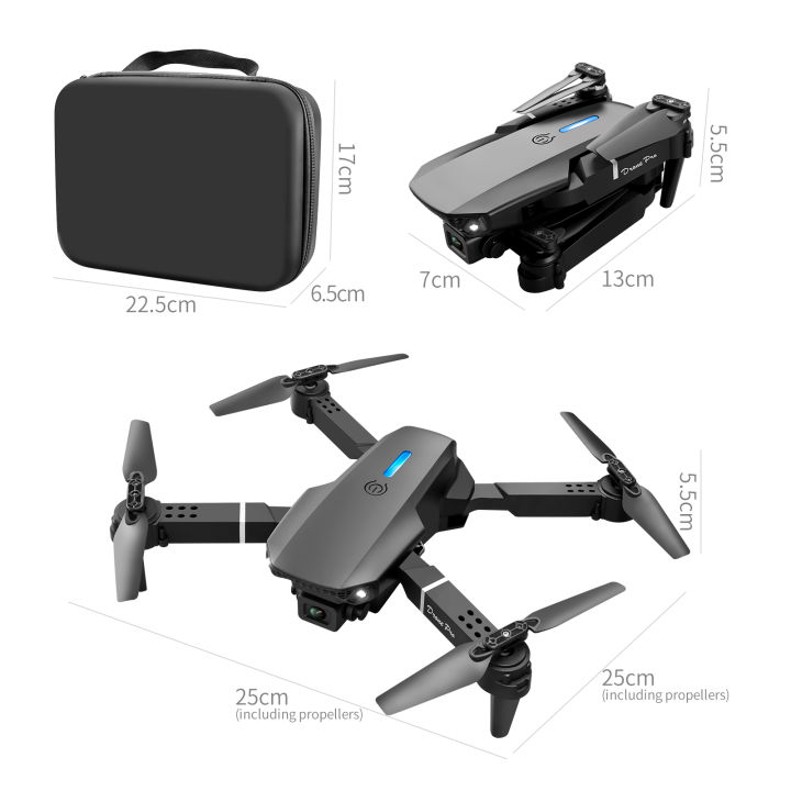 E88 Drone with Dual 4K & 1080P HD Cameras Foldable Quadcopter, WiFi FPV Live Video, Optical Flow Altitude Hold, Headless Mode & One-Key Takeoff/Landing/Return, 2x Batteries for 20+ Min Flight, Brushless Motor, Portable Design – Ideal RC Toy Gift