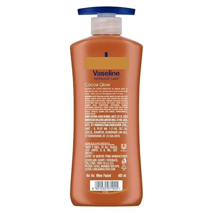 Vaseline%20Intensive%20Care%20Cocoa%20glow%20Body%20Lotion%20For%20Men%20&%20Women%20-%20400ml%20(Indian)%20-%20Image%202