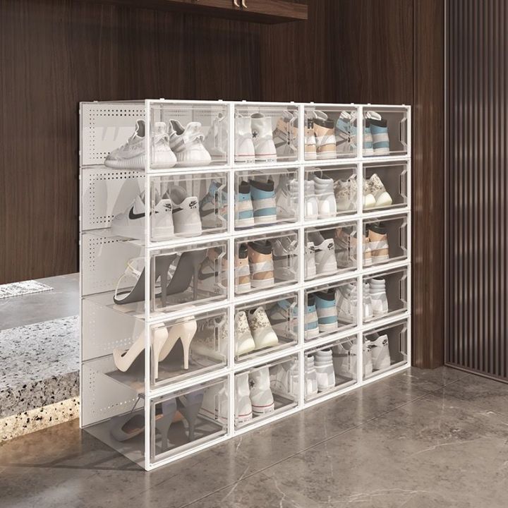 Transparent shoebox storage box drawer-type plastic shoe rack transparent shoe cabinet net red shoe storage artifact shoe wall wholesale