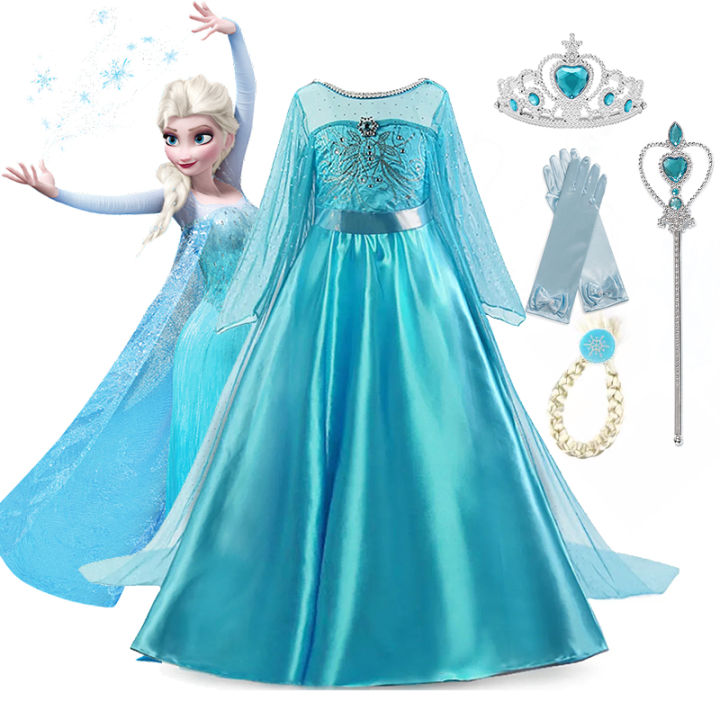 2024 Disney Frozen Kids Cosplay Costumes Girls Elsa Anna