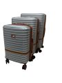 Voyager Elite Hard-Shell Luggage - Silver & Brown. 