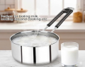 Heavy Gauge Stainless Steel Sauce Pan, Tea Pan, Milk Pan Pot Tapeli Patila Milk Boiler Induction & Gas Compatible Heat-Resistant Bakelite Handle (Silver 1.5 Litre). 