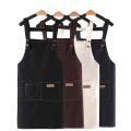 Kitchen Cooking Aprons With Pockets Adjustable Waterproof Canvas Apron Foldable Wear-resistant Overalls For Home Kitchen Garden.