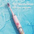 Child Teethbrush Ultrasonic Soft Bristles Cartoon Pattern Replacement Brush Heads Sonic Cleaning Toothbrush Household Ipx7.