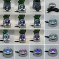 Anime Pokemon 3D Crystal Ball Snorlax Figure Pokeball Engraving Crystal Charizard Model With LED Light Base Kids Gift ANIME GIFT. 