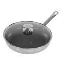 Non Stick Cookware, Corrosion Resistant Non Stick Pan 304 Stainless Steel Scratch Proof Dishwasher Safe with Lid for Fried Fish. 