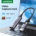 USB 3.0 Video Capture Card 4K 30Hz HDMI to USB/USB-C HDMI Video Grabber Box for PC Computer Camera Live Stream Record Meeting Camera Hall. 