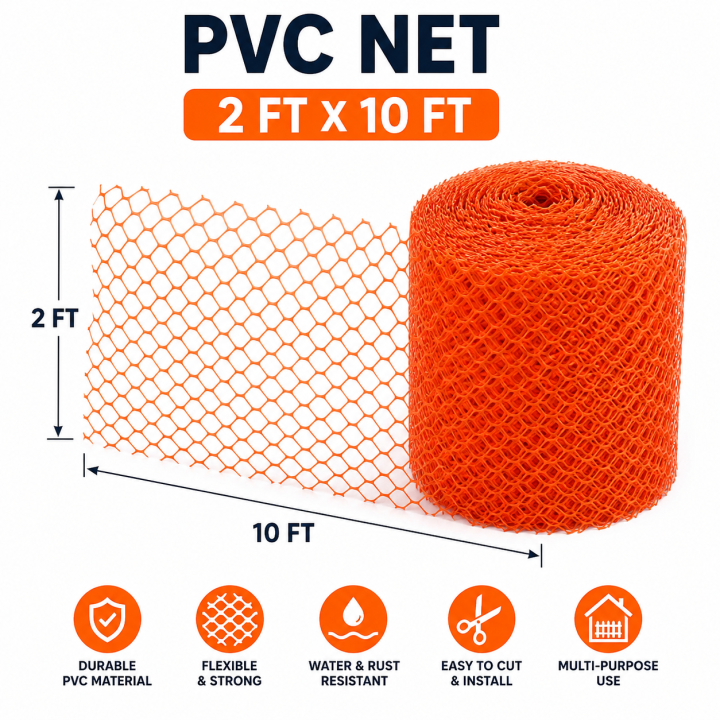 Pvc Orange Barricade Netting (2 Fit High 10 Fit Long) Same As Pic
