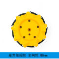 80mm Omnidirectional Mecanum Wheel for Robotics with Yellow Frame and Black Tire (4 Pieces).
