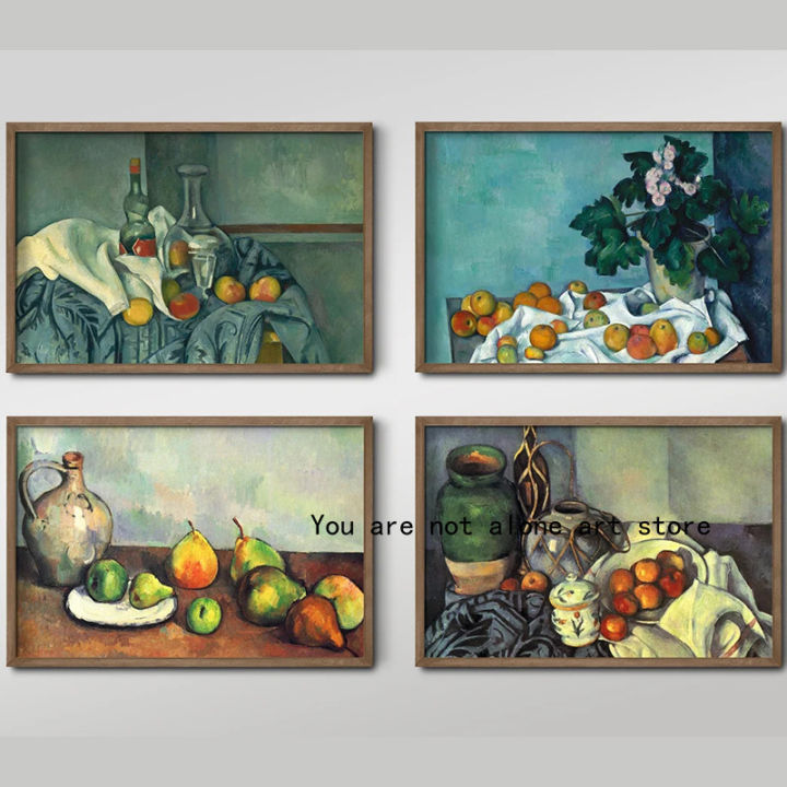 Abstract Paul Cezanne Artwork Pears Apple Fruit Still Life on The Table Art Poster Canvas Painting Wall Print Picture Home Decor