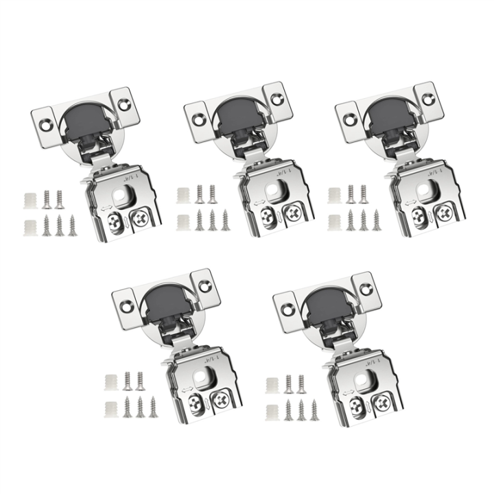 10 Pack 1-1/4 Inch 3D Overlay Soft Close Concealed Hinges Parts for Face Frame Door, Control Closing Speed,105° Open Angle